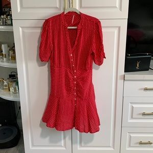 Revolve Free People Pippa Polka Dot Red Dress L